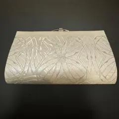 シルバー 花柄 和装用バッグ