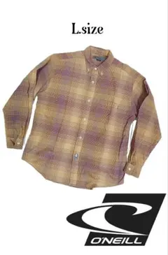 【ONEILL】ビタミンチェック柄 ボタンダウンコットンシャツL寸c46