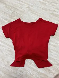 赤 リボン付き Tシャツ 半袖のサムネイル