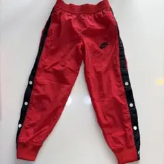 NIKE ナイロンパンツ サイドボタン 赤黒 XS バスケ ジョガーパン