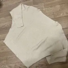 美品napoca リブニット ベージュ