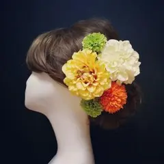 飾れるフラワーBOXの髪飾り♡イエロー系 ヘッドパーツ