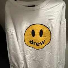 drew house スマイルロゴ 長袖Tシャツ ホワイト XL