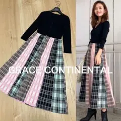 新品♡ベルト付き】グレースコンチネンタル チェック コンビティアード