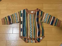 &mignonマルチカラー ストライプロンパース 80cm