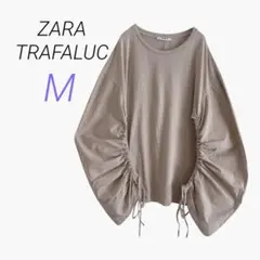 【Himawari 様】ZARA TRAFALUC【M】異素材 シャーリング 袖