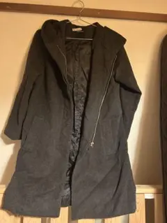 JEANASIS フード付きウールコート ダークグレー