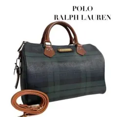 ポロラルフローレン　ブラックウォッチ　ミニボストンバッグ　2way　5381