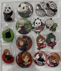 呪術廻戦グッズ 缶バッジなど パンダ、狗巻棘、禪院真希、釘崎野薔薇セット