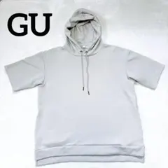 GU 半袖 パーカー ライトグレー Mサイズ シンプルのサムネイル