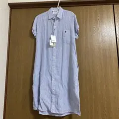 ジムフレックス リネンシャツワンピース ストライプ Mサイズ