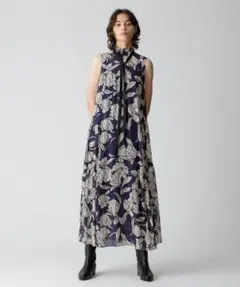 【期間限定】allureville 　楊柳シアーフラワープリントワンピース