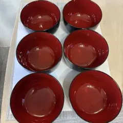 木目調椀6客セット❤️漆器風のサムネイル
