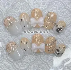 ネイルチップオーダー☆量産型地雷韓国清楚系ワンホン