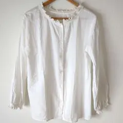 【古着】studio CLIP ブラウス　オフホワイト　L