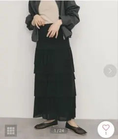 美品⭐︎KBF ランダムティアードスカート ブラックのサムネイル