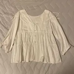 プティマインリアン ホワイト ブラウス 長袖のサムネイル