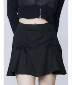 新品タグ付き❤️EMODA ギャザーリボンフレアスカート　S
