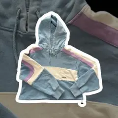 X-GIRL クロップドパーカー ブルー S コットン ポリエステル