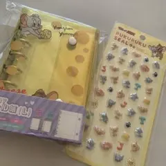 【新品未開封】トムとジェリー 2WAYシール帳（L）　ぷくぷくシール　セット