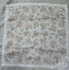 Christian Dior ハンカチ　花柄　ピンク　レース