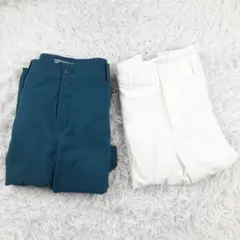 美品◎NIKE GOLF ナイキ ゴルフパンツ2点セット ホワイト グリーン