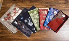 花柄シルクハンカチ 6枚セット