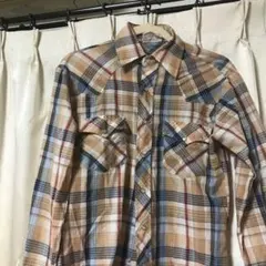 お値下げ　古着　メンズ　S チェック　ウエスタンシャツ ネルシャツ　ビンテージ