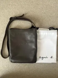 【美品・袋有り】アニエスベー レザーショルダーバッグPeter 牛革