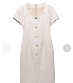 【新品】eimy istoire カラーツイードクラシカルワンピース ホワイト