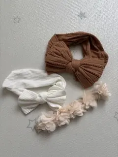 ヘアバンド 3点セット リボン 花飾り