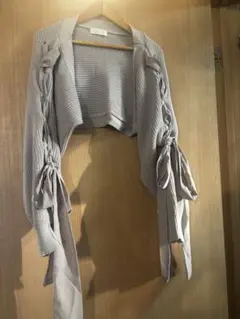 アンミールリボン付きニットカーディガン