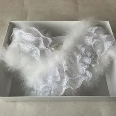 新品保管品 振袖用 レース リアルファー ストール　④