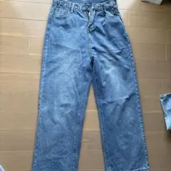 SHEINワイドレッグデニムパンツ ボタン無し