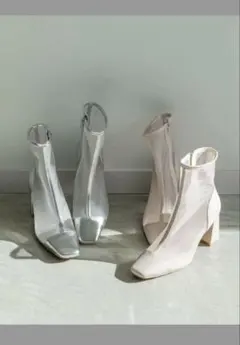 【未使用級】RANDA ランダ　チャンキーヒールシアーショートブーツ　現行