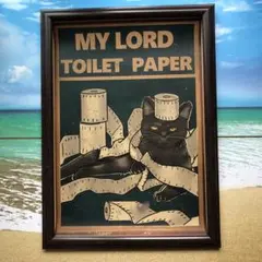 139:運命のいたずら 黒猫　アート　ポスター パロディ　猫　【フレーム付き】