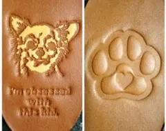 本革レザー犬チワワキーホルダーストラップキーリングハンドメイドレザークラフト