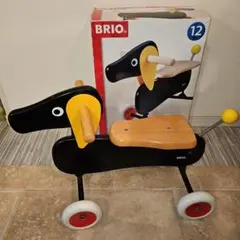 【廃盤 希少】BRIO ブリオ ライドオンダッチー 乗用玩具 木製 犬 ブラックのサムネイル