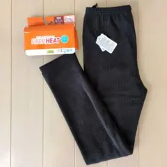 試着のみ　ファイバーヒート　裏ベロアレギンス　リブ　しまむら　スパッツ　タイツ