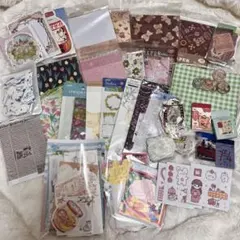 紙もの　処分　まとめ売り　デザインペーパー ステッカー　メモ帳　コラージュ