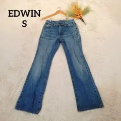 エドウィン レディース ストレート デニムパンツ(M)青 コットン ハイウエスト