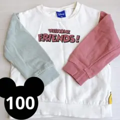 【100】トレーナー 裏起毛 ミッキー ディズニー プルオーバー