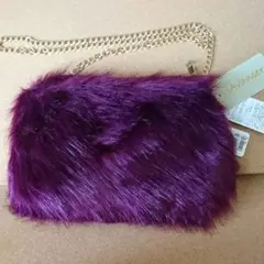 クラッチバッグ ショルダーバッグ ファーバック ワインレッド
