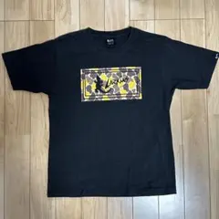 LARKINS Tシャツ Mサイズ ブラック カモフラ柄 トカゲロゴ 古着のサムネイル