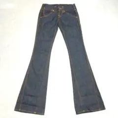 美品　TRUE RELIGION　デニムパンツ　フレア　USA製　24　ステッチ
