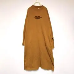 UNIQLOユニクロマスタード色 長袖ロングワンピース ミッキーMサイズ