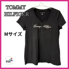 TOMMY HILFIGER 半袖Tシャツ ロゴ ビジュー M 黒 ブラック