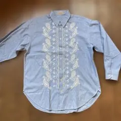 希少！MEN'S MELROSEヴィンテージ 刺繍シャンブレーシャツ⭐️女性にも❣️のサムネイル