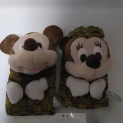 ディズニー　ミッキー ミニー ぬいぐるみティッシュカバー？