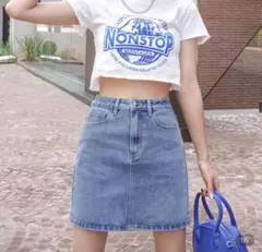 SHEIN DAZY ストレート　ウォッシュデニム　スカート